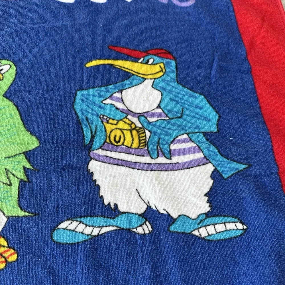 Cotton Beach Towel Vintage Penguins 52x29 Davidson Cotton Company